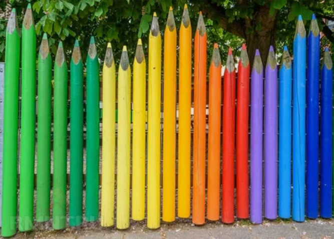 забор, карандаш, цвет