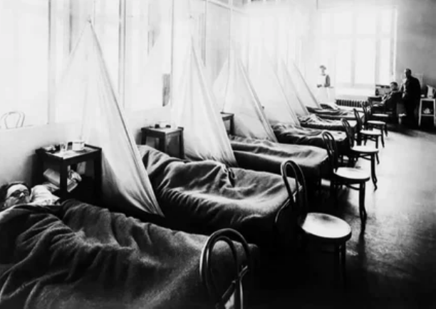 Лагерный госпиталь армии США в Экс-Ле-Бене во время Первой мировой войны